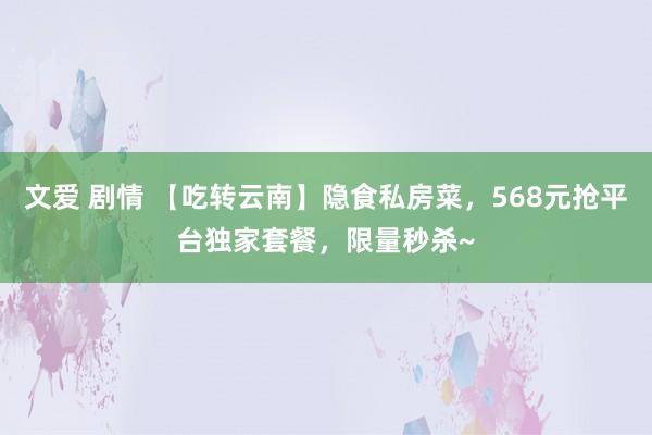 文爱 剧情 【吃转云南】隐食私房菜，568元抢平台独家套餐，限量秒杀~