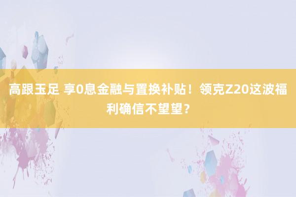 高跟玉足 享0息金融与置换补贴！领克Z20这波福利确信不望望？