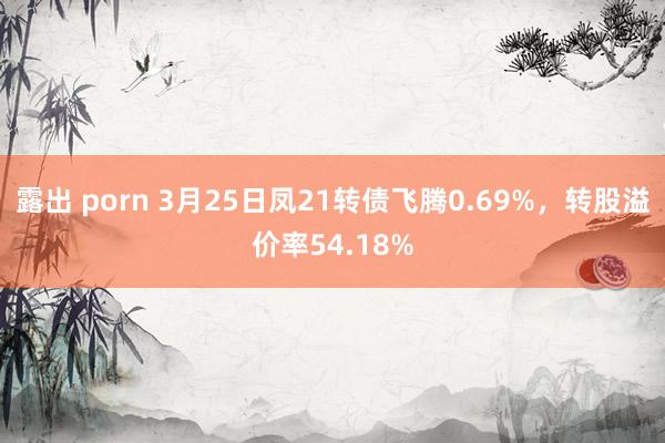 露出 porn 3月25日凤21转债飞腾0.69%，转股溢价率54.18%