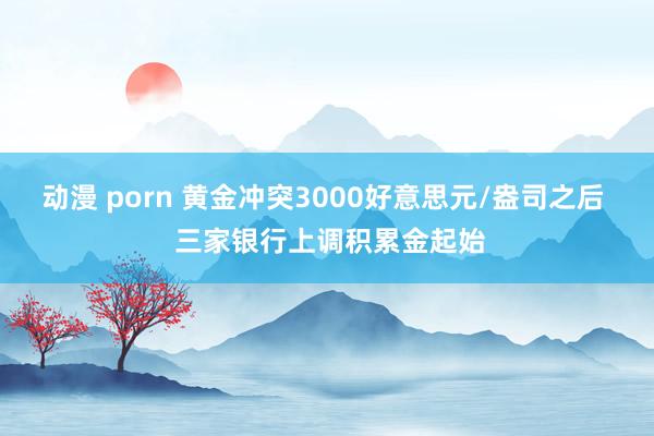动漫 porn 黄金冲突3000好意思元/盎司之后  三家银行上调积累金起始