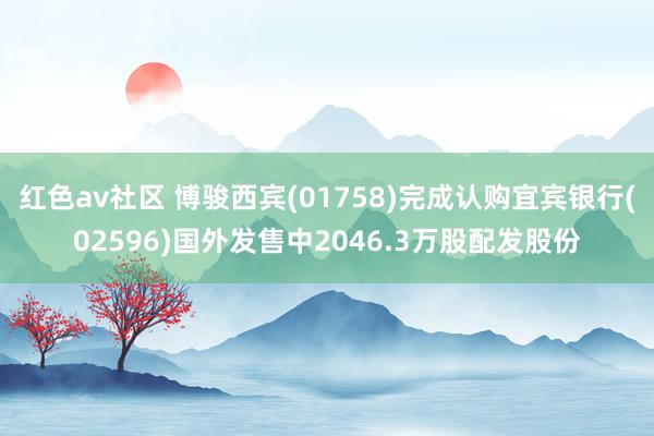 红色av社区 博骏西宾(01758)完成认购宜宾银行(02596)国外发售中2046.3万股配发股份