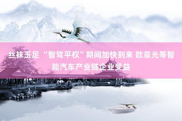 丝袜玉足 “智驾平权”期间加快到来 欧菲光等智能汽车产业链企业受益
