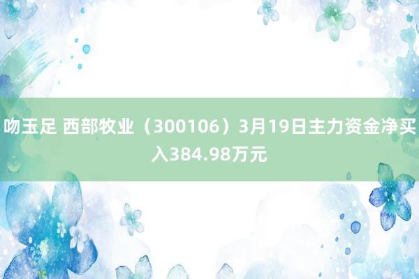 吻玉足 西部牧业（300106）3月19日主力资金净买入384.98万元