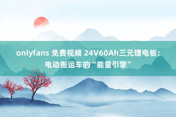 onlyfans 免费视频 24V60Ah三元锂电板：电动搬运车的“能量引擎”