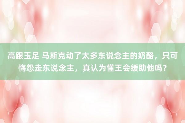 高跟玉足 马斯克动了太多东说念主的奶酪，只可悔怨走东说念主，真认为懂王会缓助他吗？