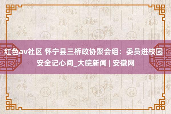 红色av社区 怀宁县三桥政协聚会组：委员进校园  安全记心间_大皖新闻 | 安徽网