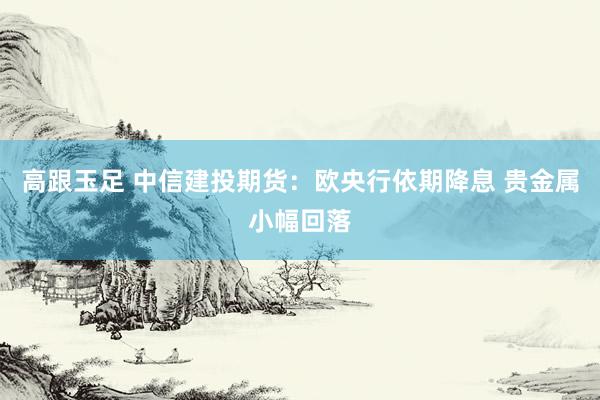 高跟玉足 中信建投期货：欧央行依期降息 贵金属小幅回落