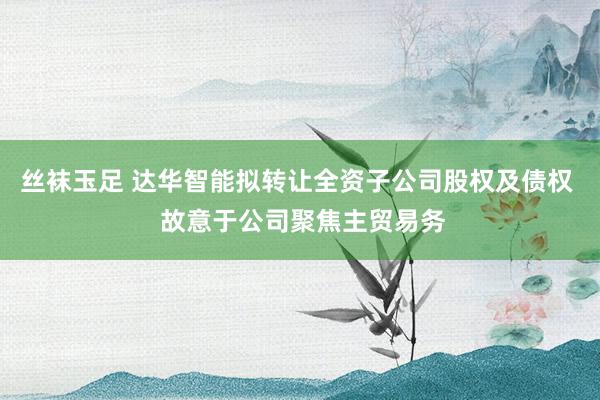 丝袜玉足 达华智能拟转让全资子公司股权及债权  故意于公司聚焦主贸易务