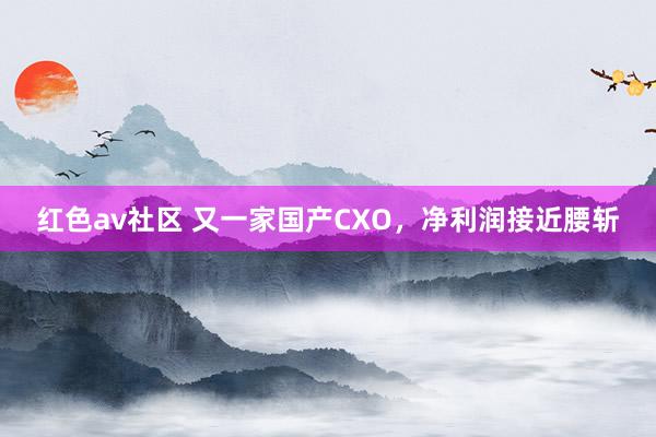红色av社区 又一家国产CXO，净利润接近腰斩