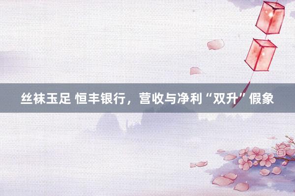 丝袜玉足 恒丰银行，营收与净利“双升”假象