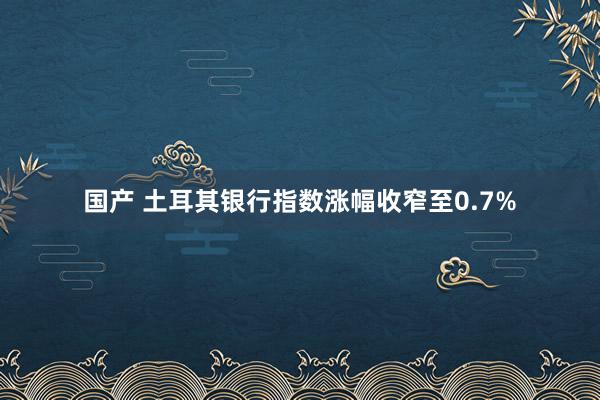 国产 土耳其银行指数涨幅收窄至0.7%