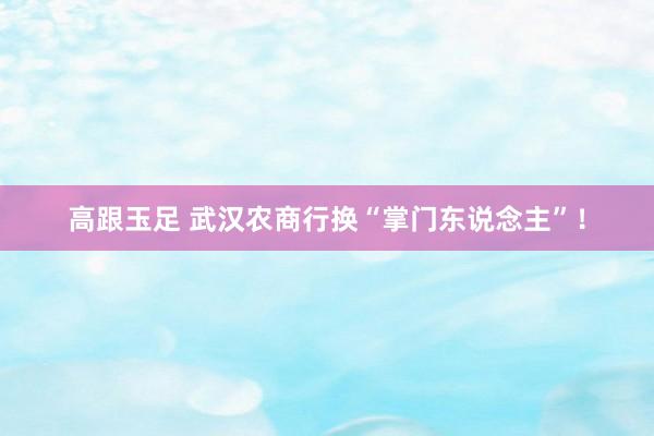 高跟玉足 武汉农商行换“掌门东说念主”！